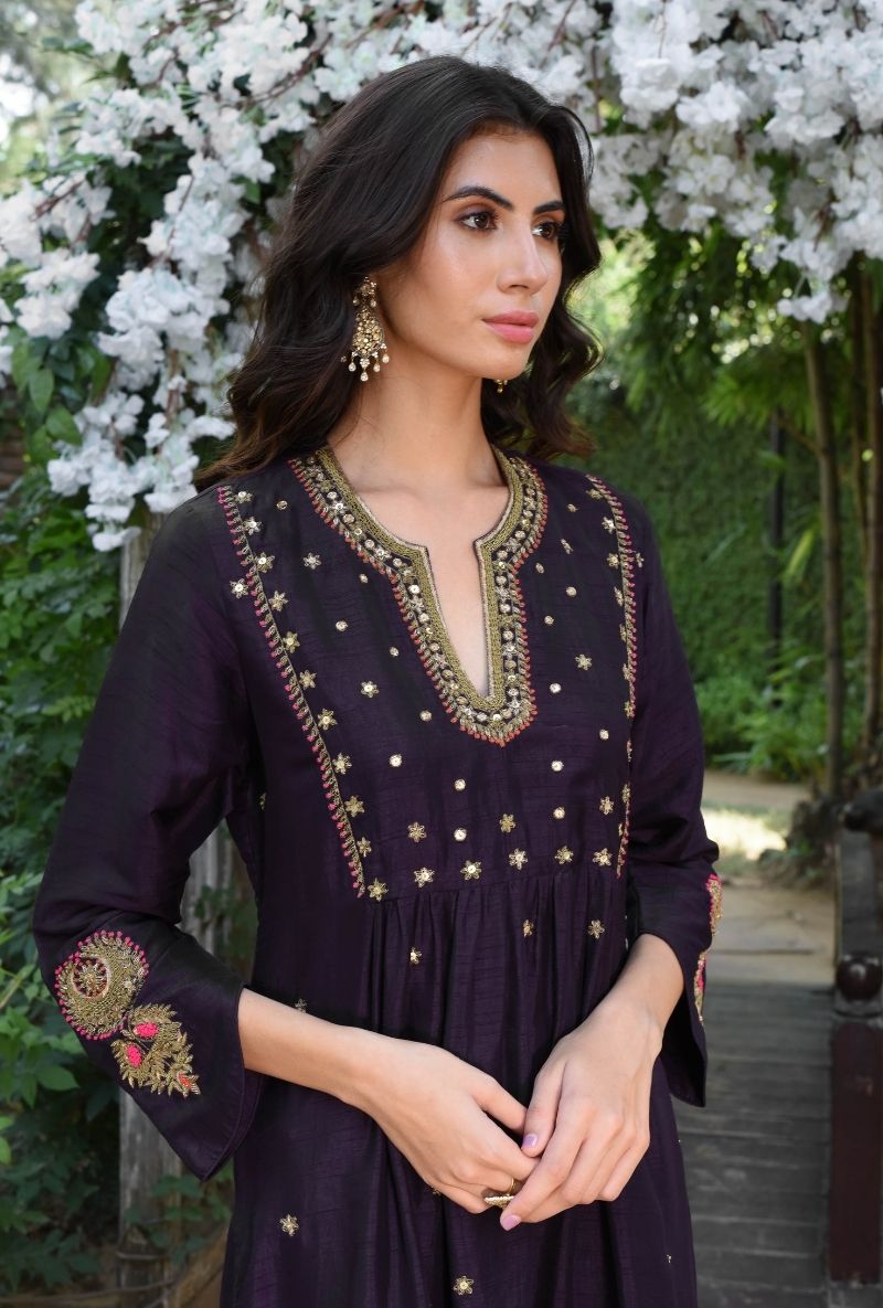 Purple Heer Sitara Set