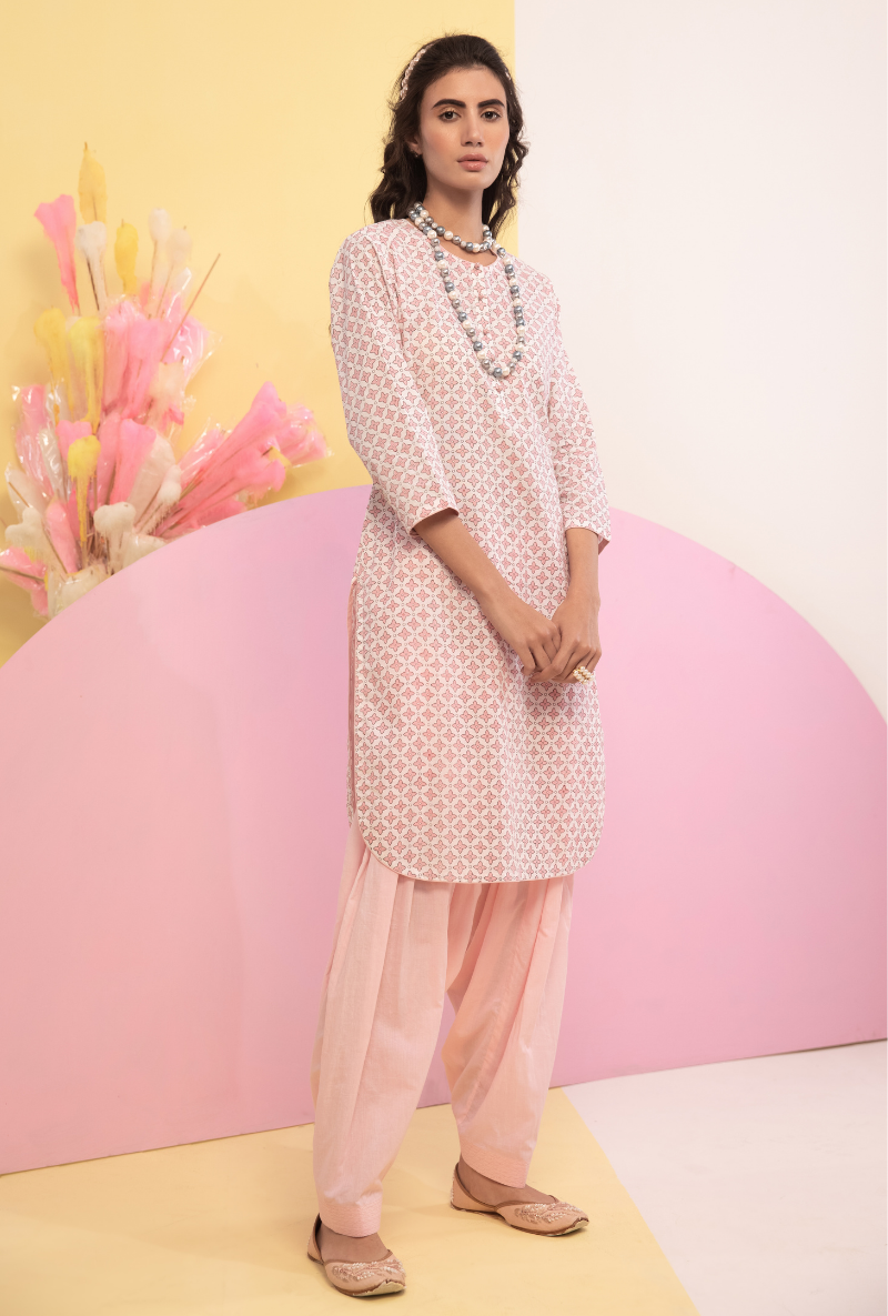 Pink Cotton Candy Salwar Kurta Set