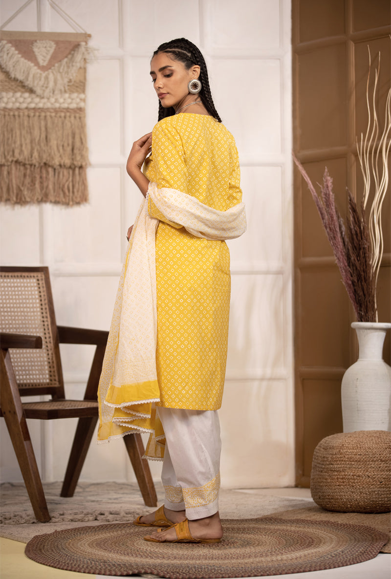 Yellow Bandhej Salwar Set