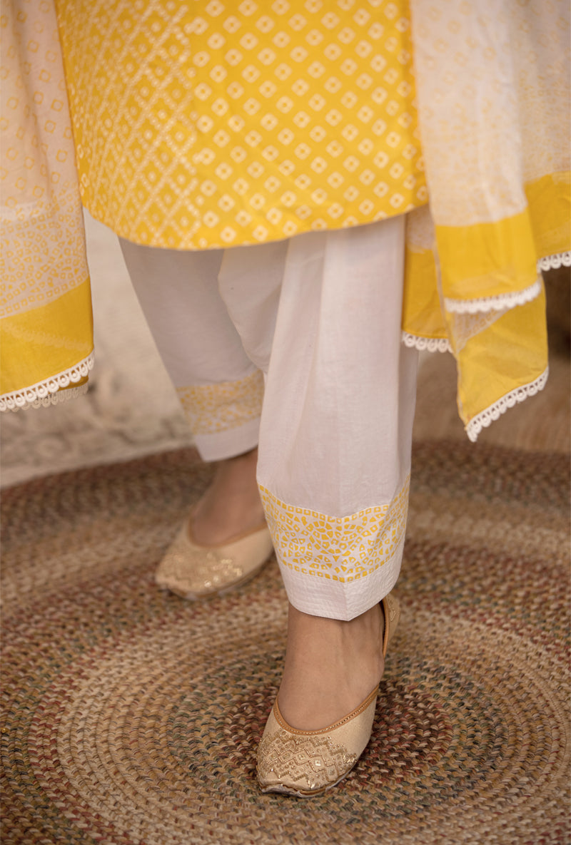Yellow Bandhej Salwar Set