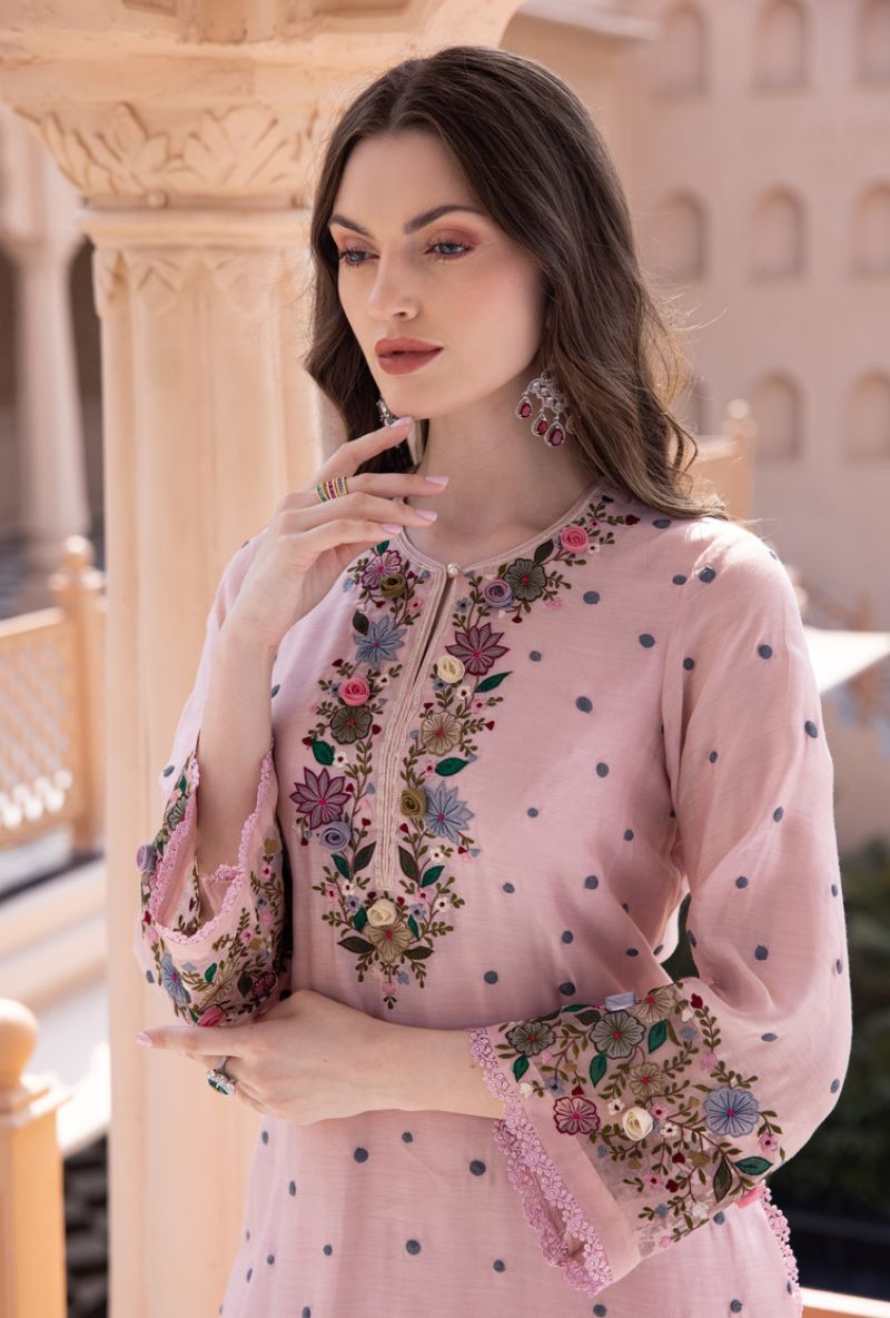Pink Orchid Long Sahiba Kurta Set