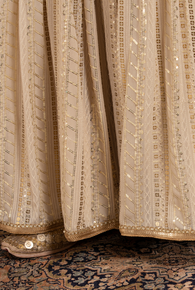 Light Beige Sitara Gharara Set