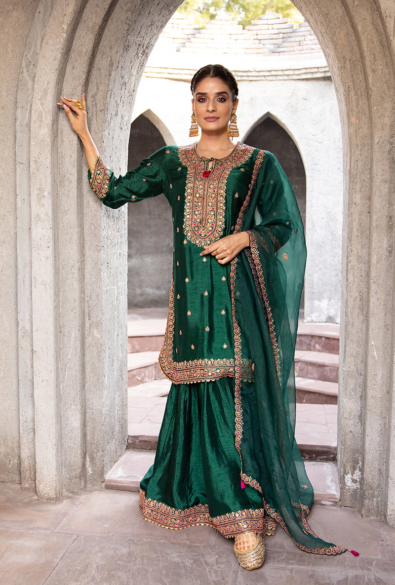 Green Gharara Ulfat Set