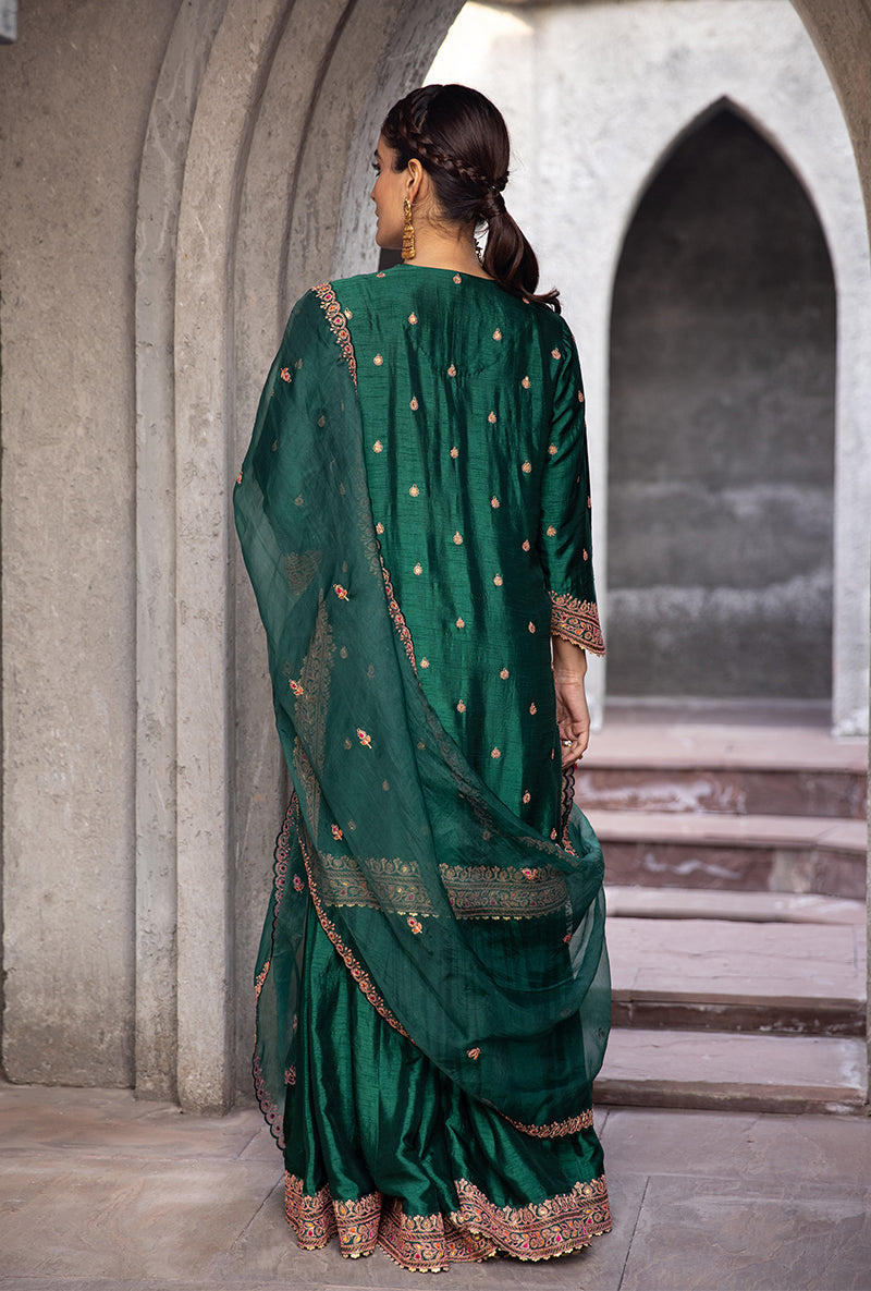 Green Gharara Ulfat Set