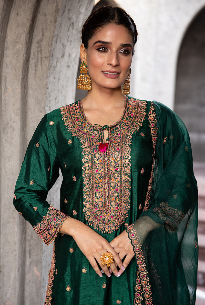 Green Gharara Ulfat Set
