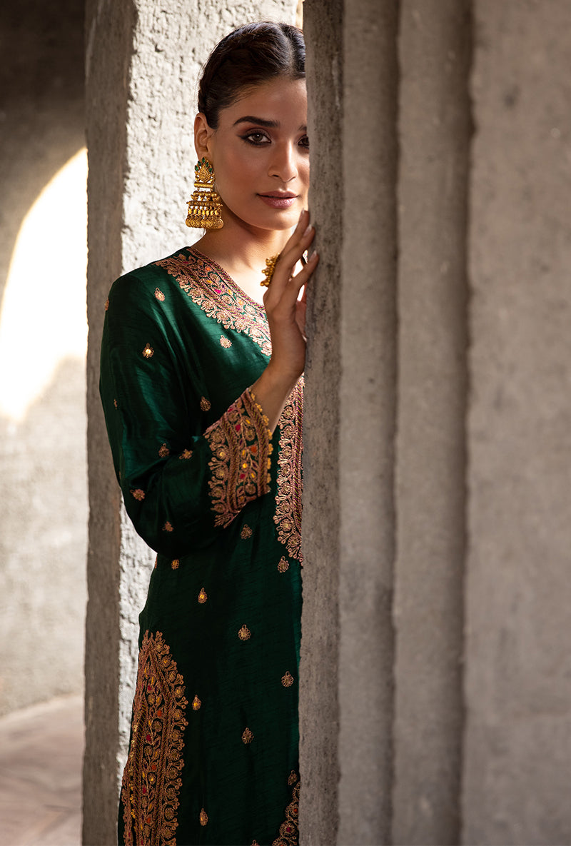 Green Gharara Ulfat Set