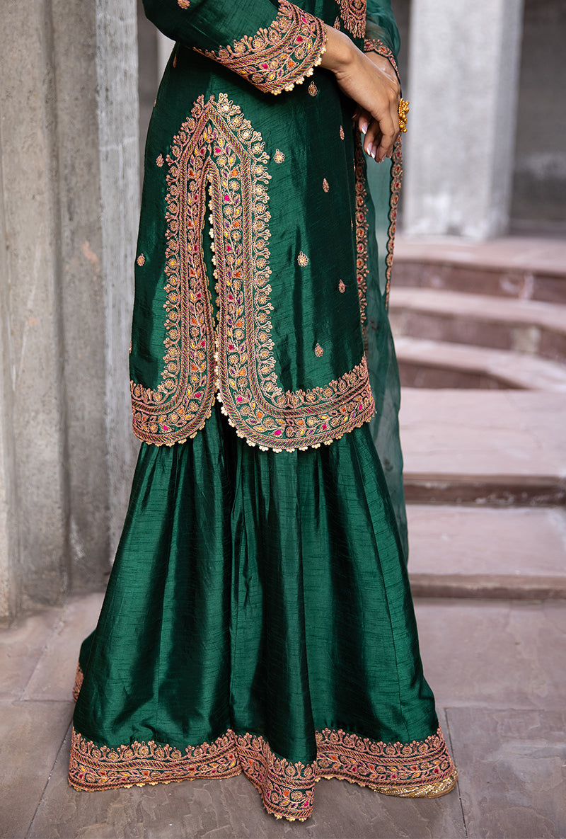Green Gharara Ulfat Set