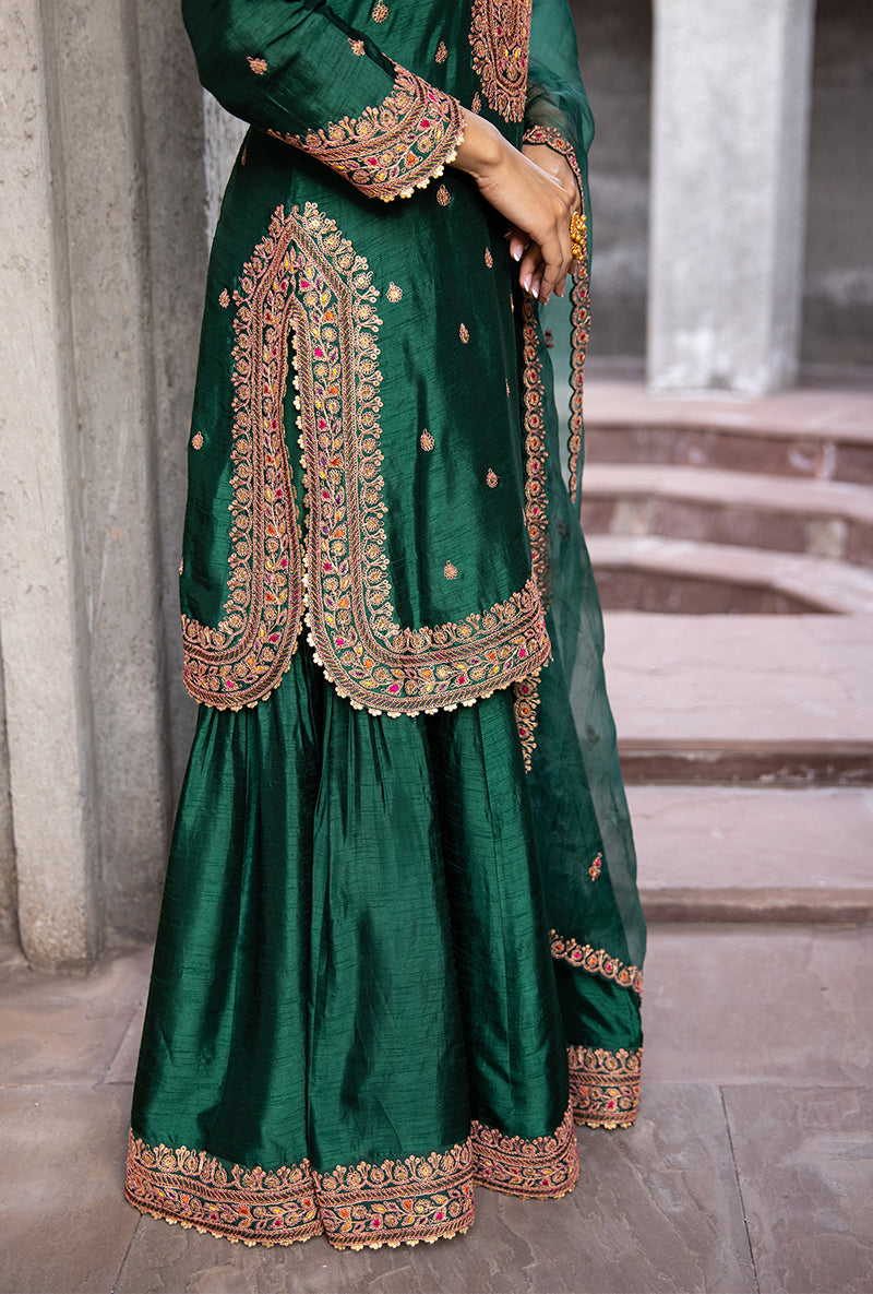 Green Gharara Ulfat Set