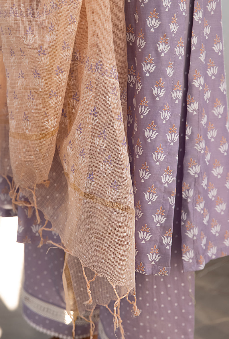 Lavender Front Pleat Aisha Kurta Set