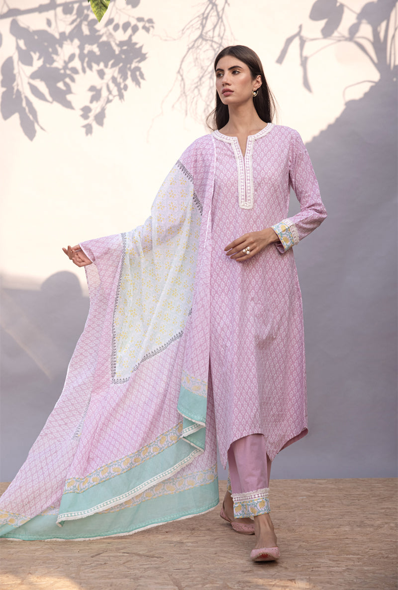 Lilac High Low Maya Kurta Set