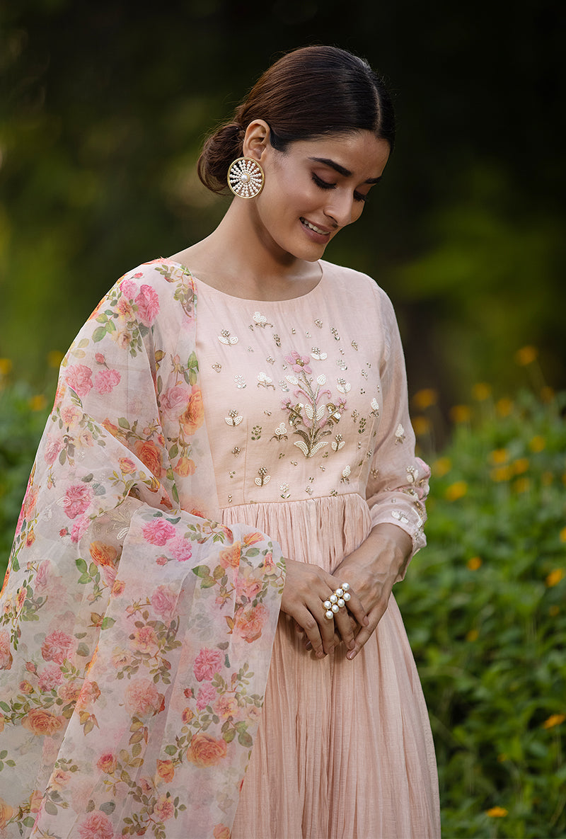 Pink Pearl Single Motif Kurta Set
