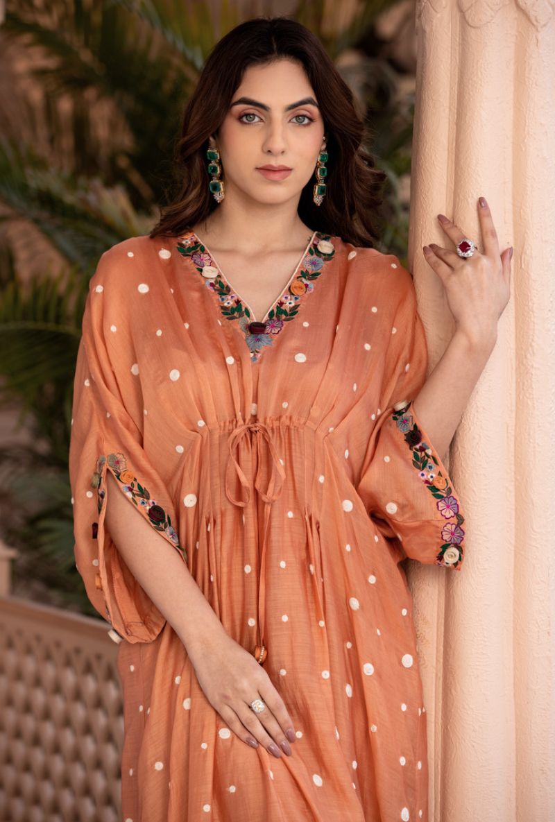 Peach Orchid Long Sahiba Kaftan
