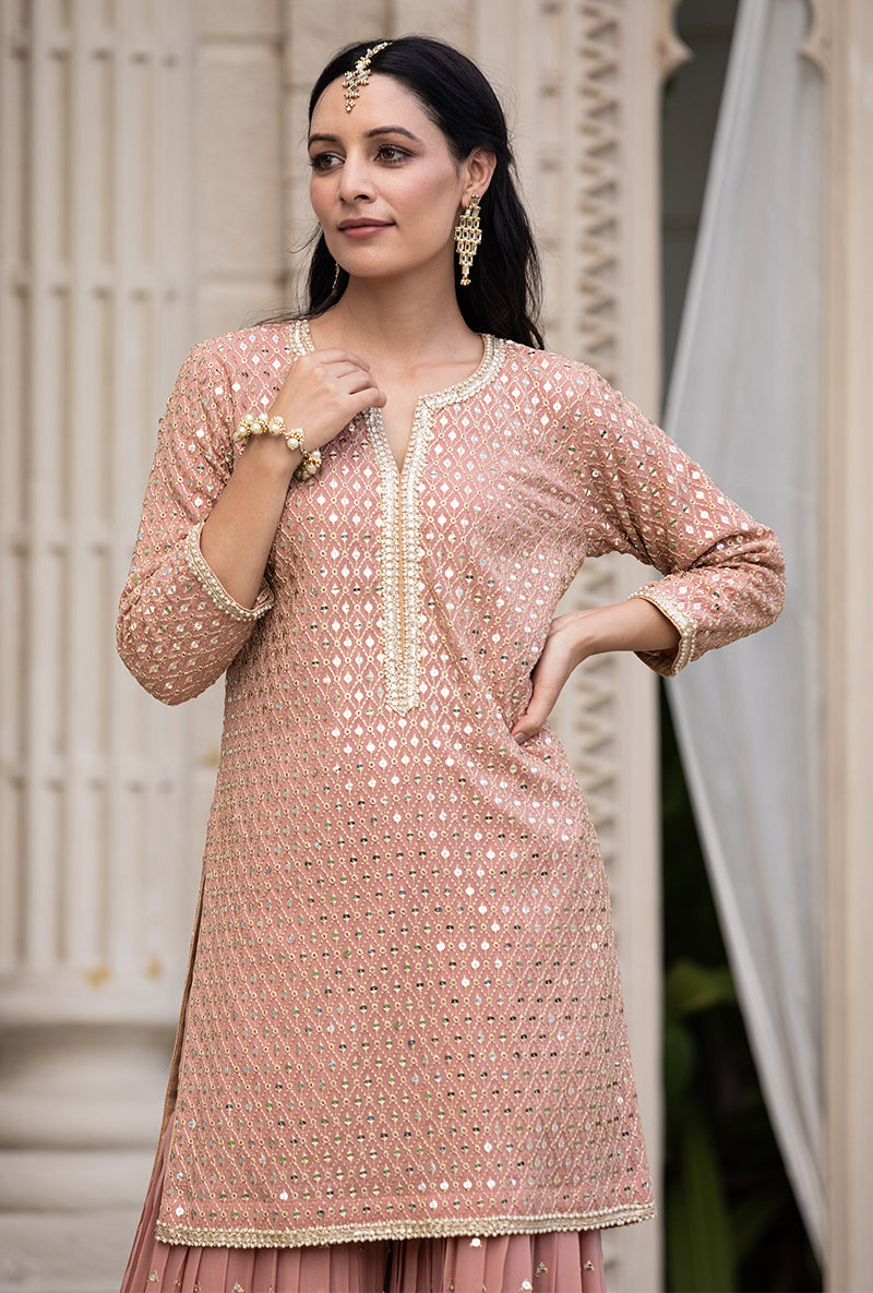 Onion Pink Sitara 2.0 Gharara Set