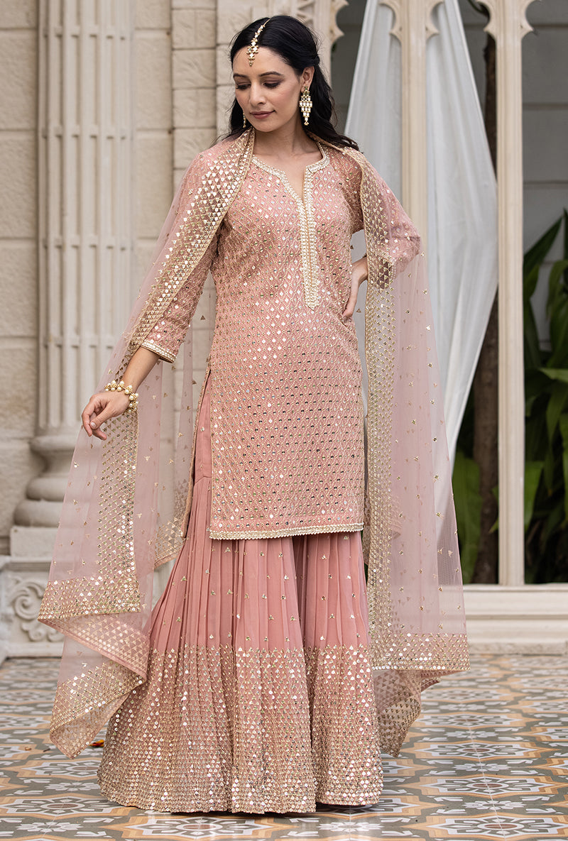 Onion Pink Sitara 2.0 Gharara Set