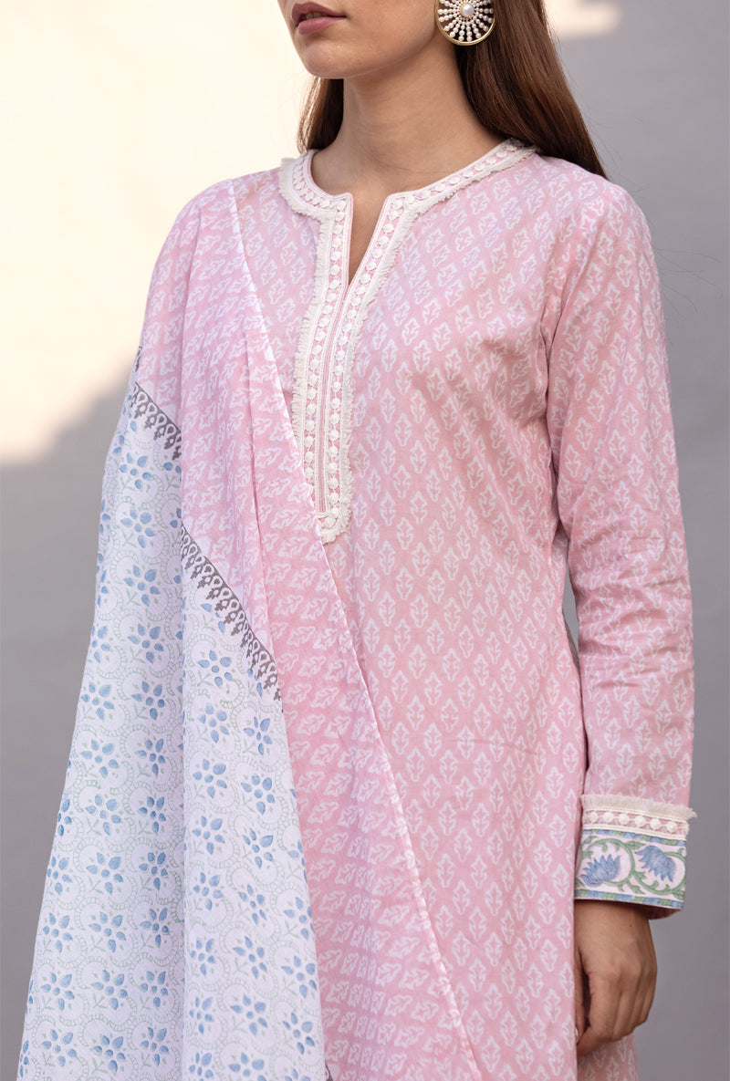 Pink High Low Maya Kurta Set