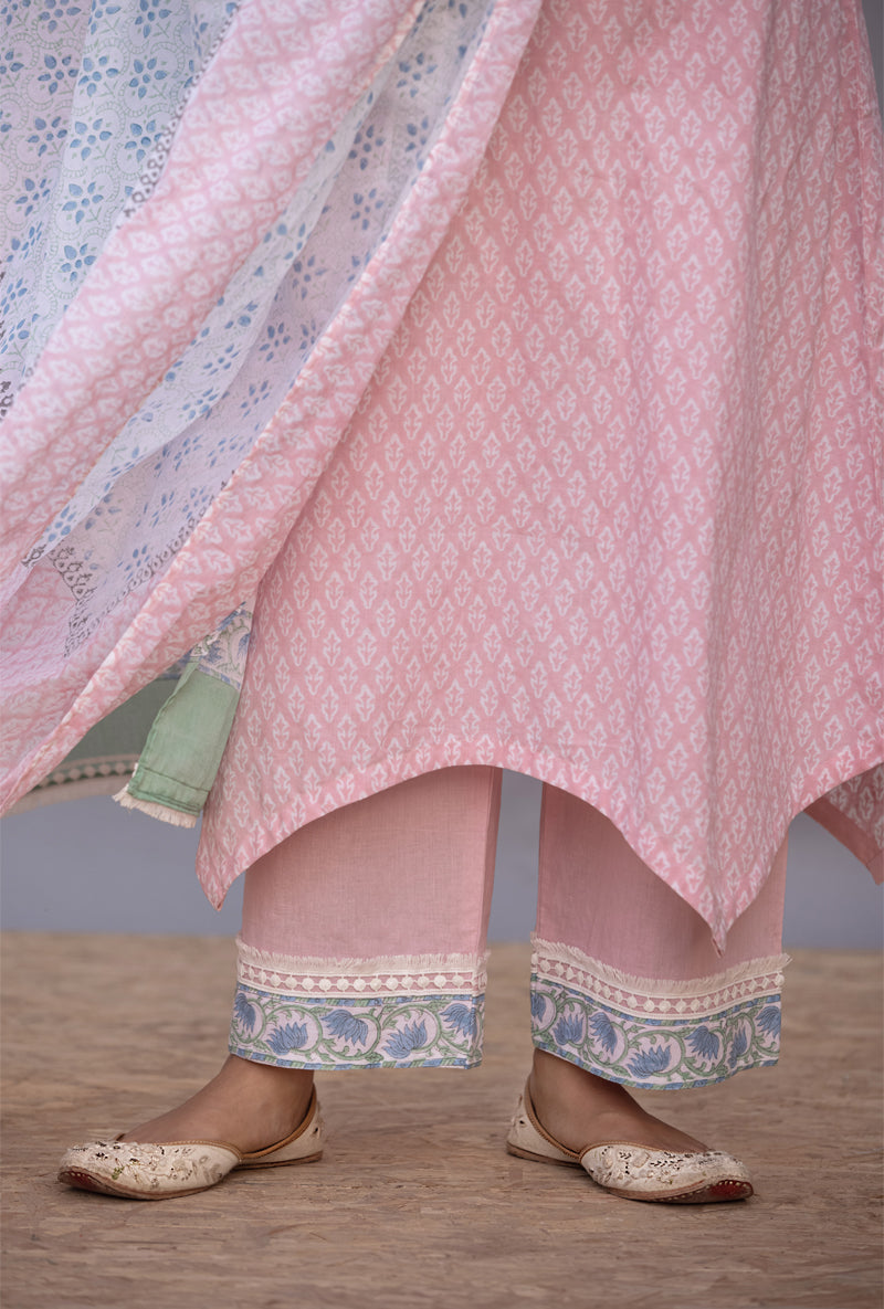 Pink High Low Maya Kurta Set