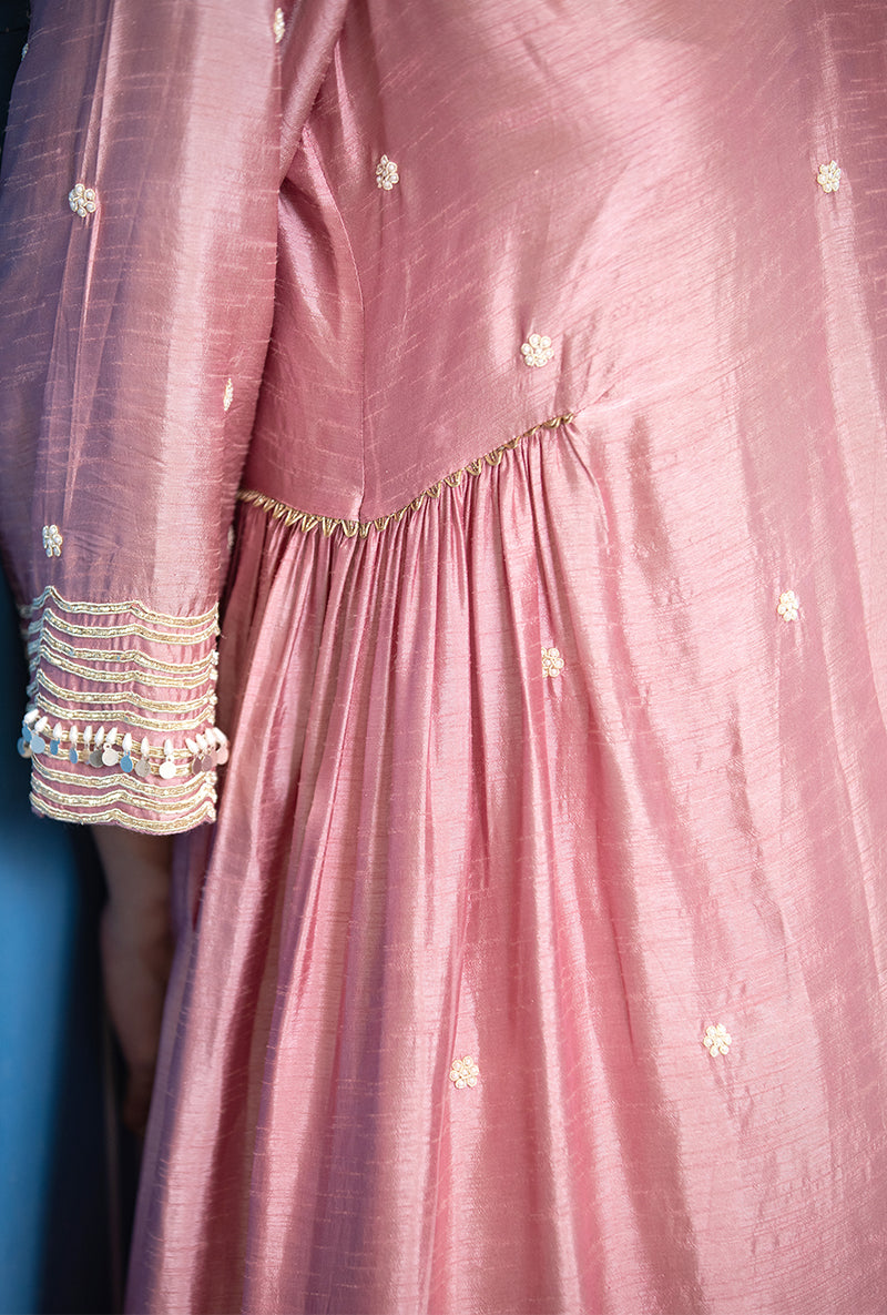 Pink Overlap Ameera Kurta Set
