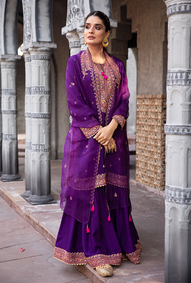 Purple Gharara Ulfat Set