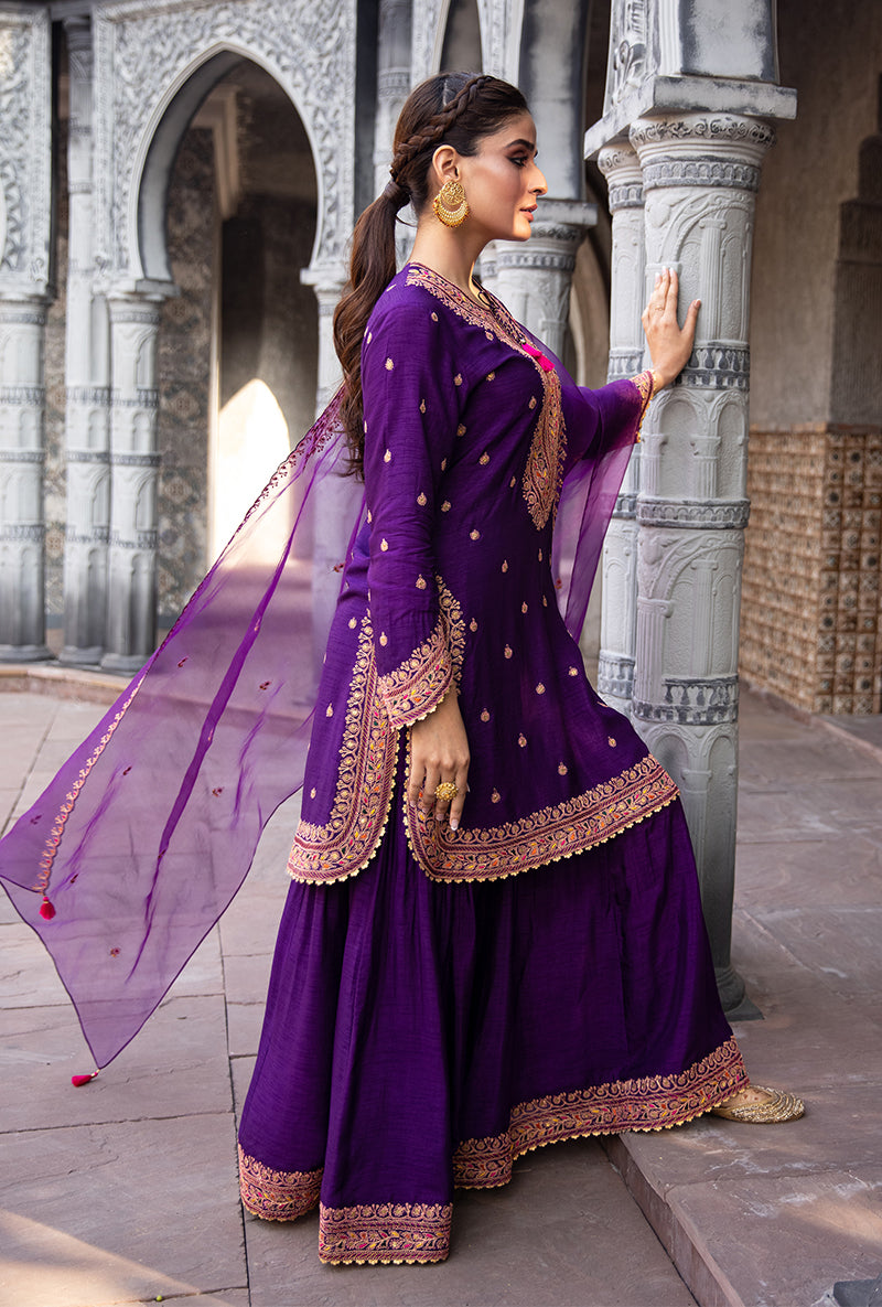 Purple Gharara Ulfat Set