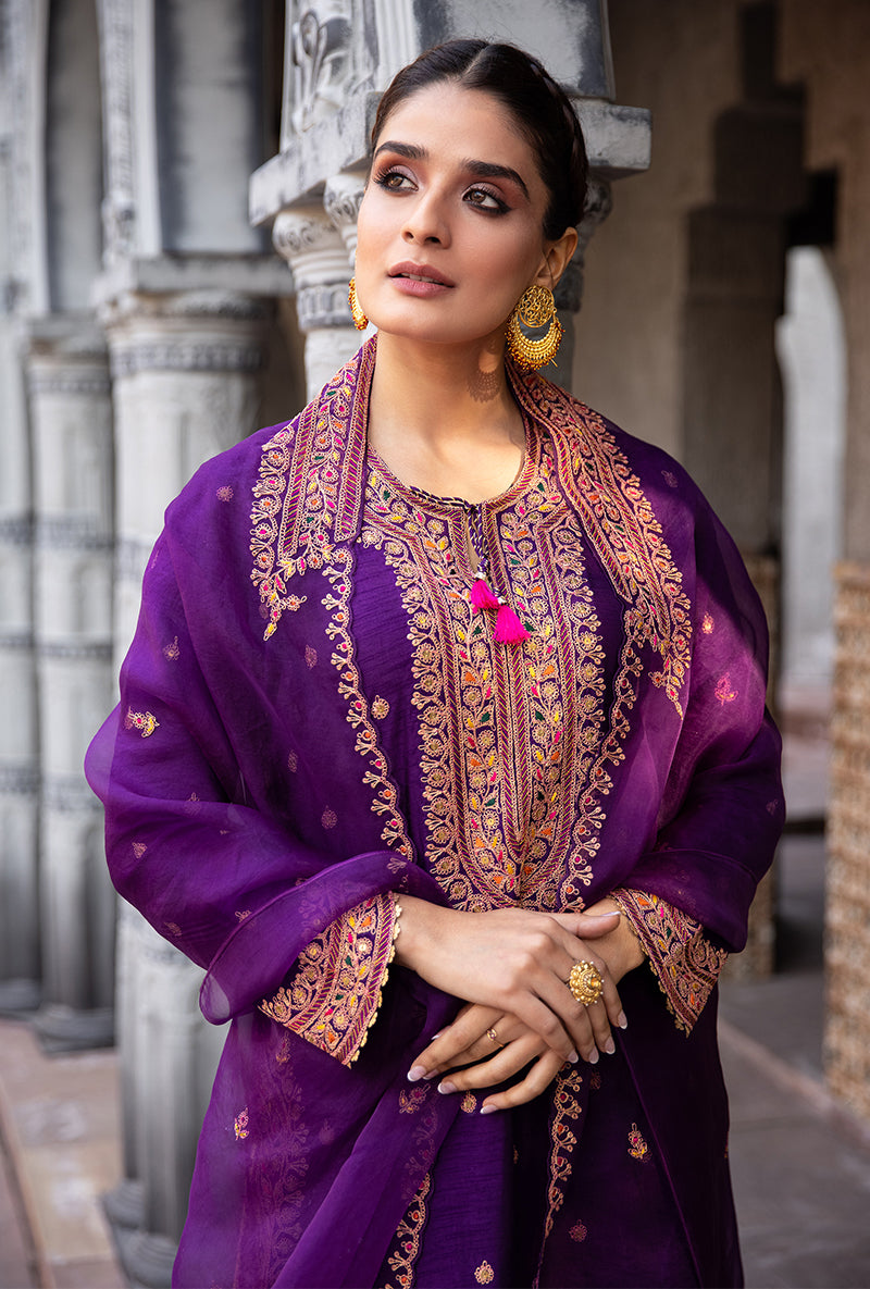 Purple Gharara Ulfat Set