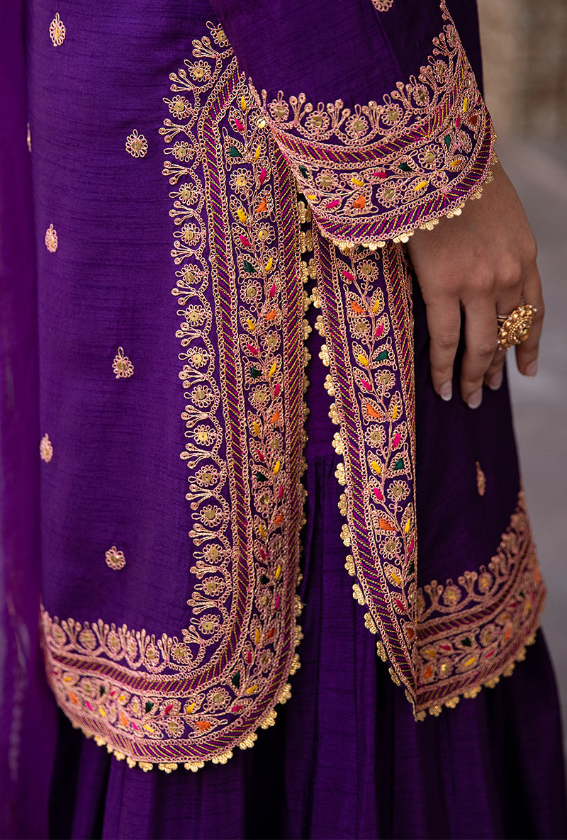 Purple Gharara Ulfat Set
