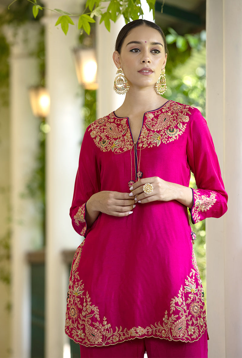 Rani Pink Kairi Buta Full Jaal Zeenat Gharara Set