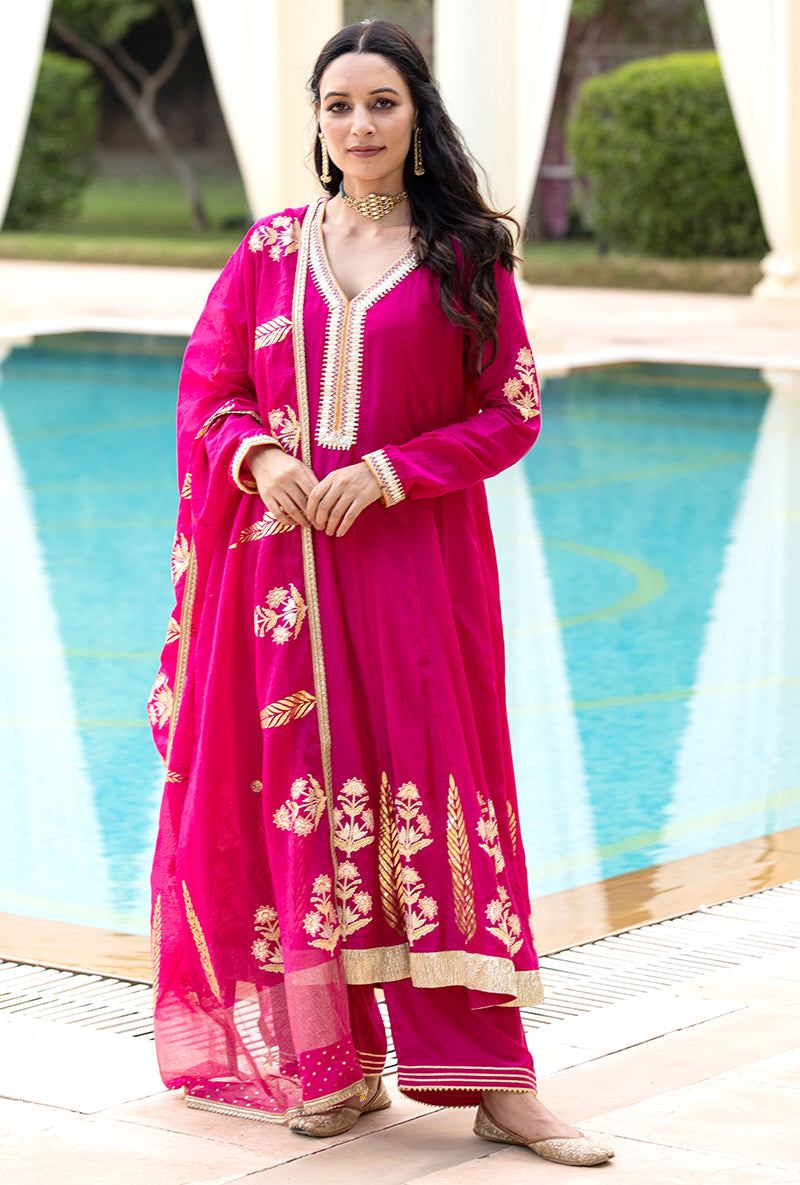 Rani Pink Kalidaar Haseena Kurta Set