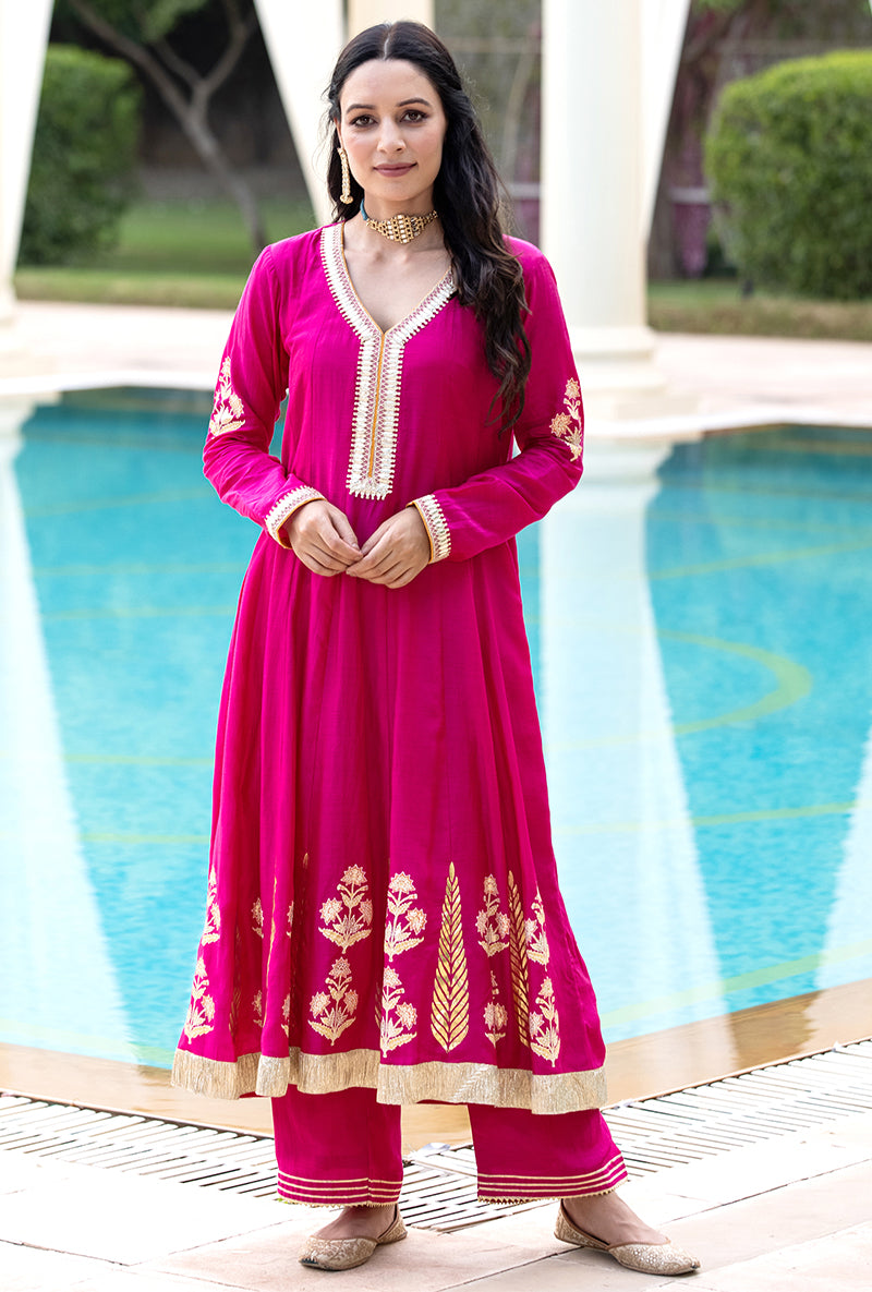 Rani Pink Kalidaar Haseena Kurta Set