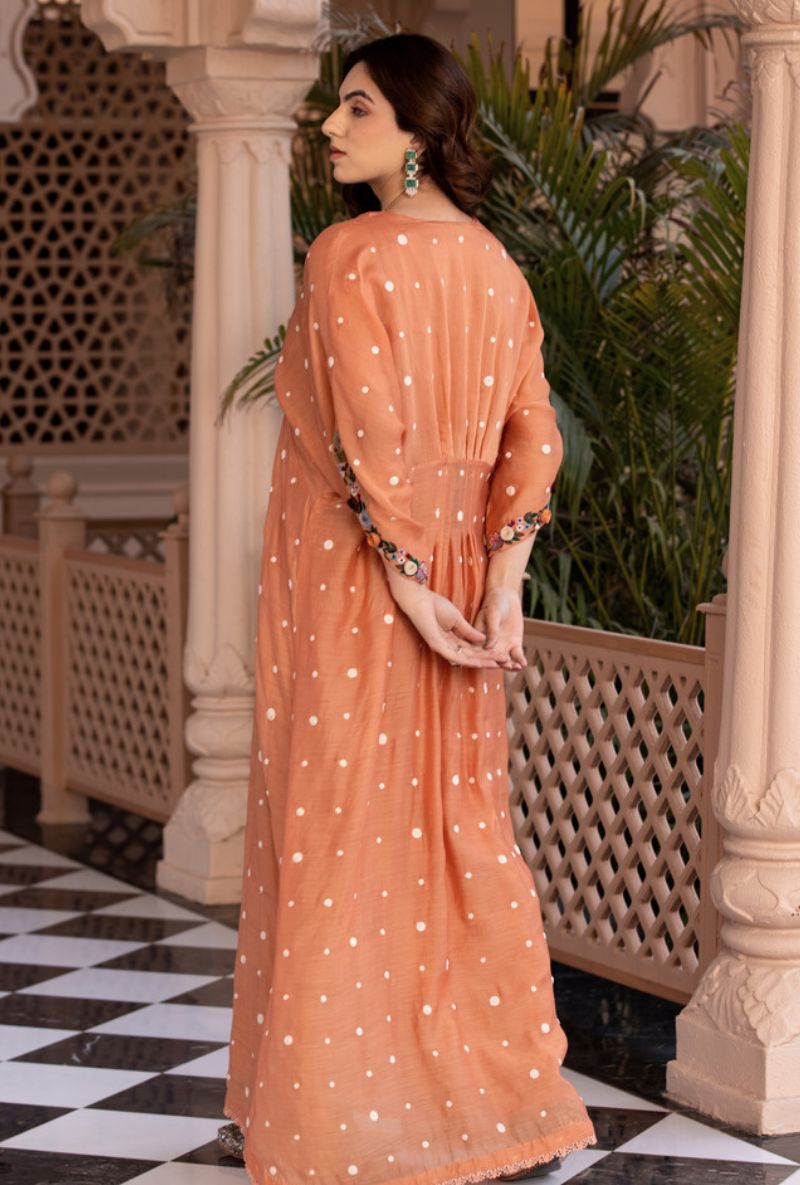 Peach Orchid Long Sahiba Kaftan