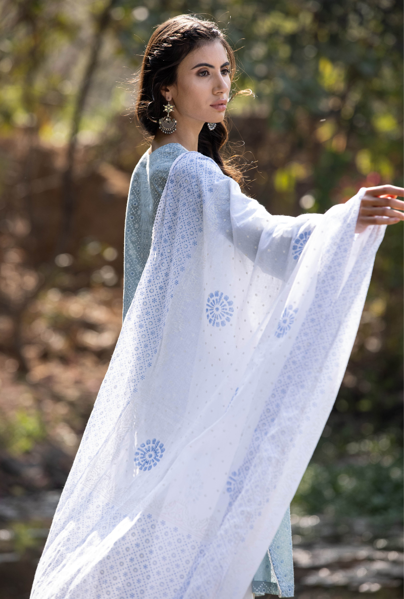 Blue/Ivory Titlie Salwar Kurta Set
