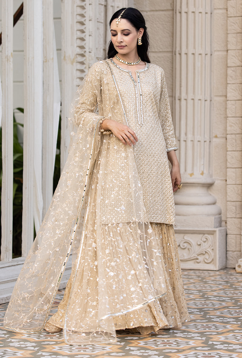 Beige Sitara 2.0 Gharara Set