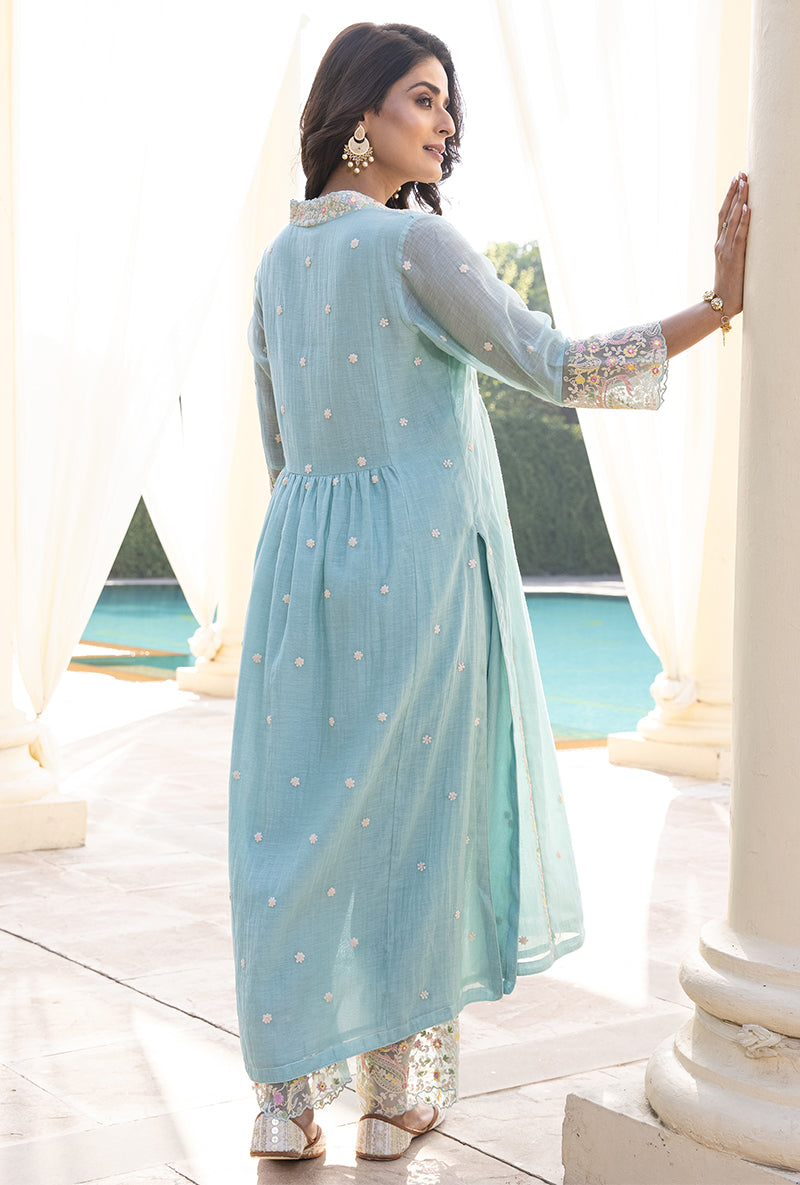 Blue Dori Paisley Aafreen Kurta Set