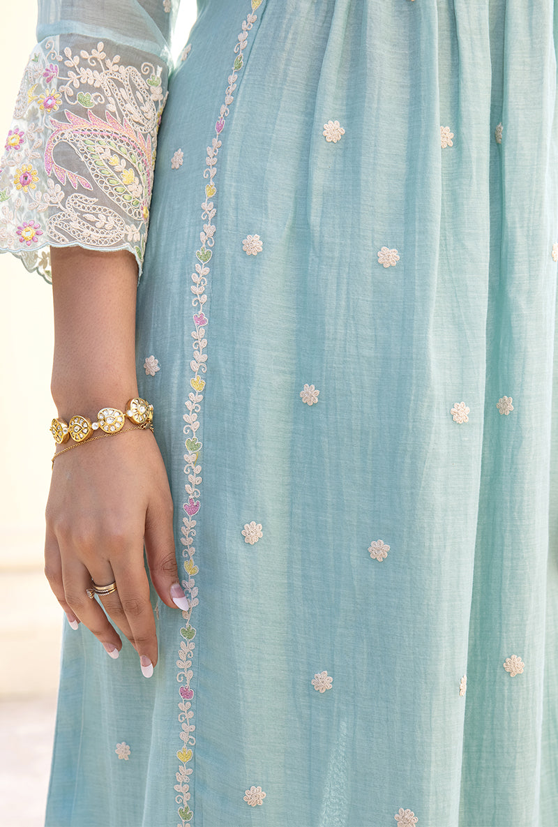 Blue Dori Paisley Aafreen Kurta Set