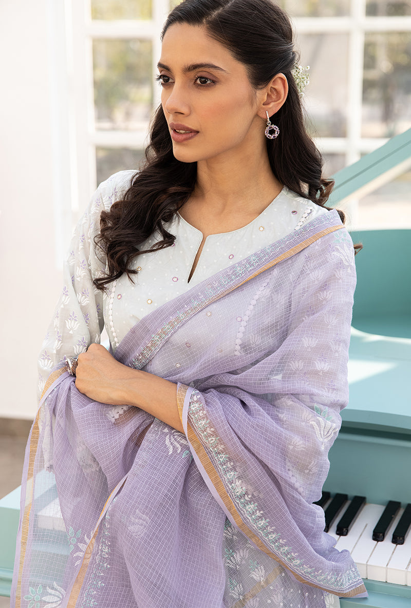 Mint Green Front Pleat Aisha Kurta Set