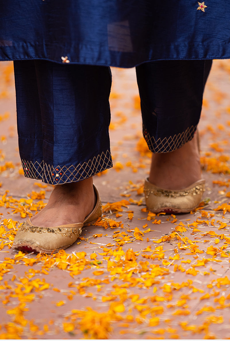 Blue Bandhgala Husna Kurta Set