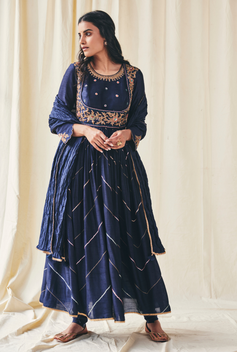 Blue Poshak Meera Anarkali Set