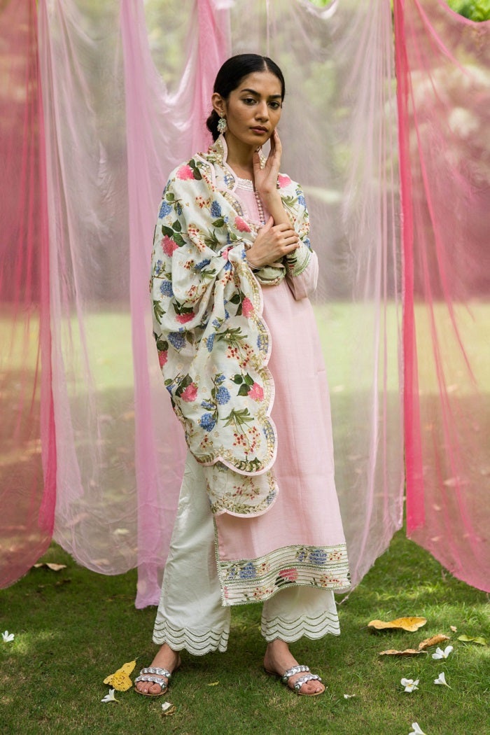 Sumaya Dalmia In Pink Scallop Story Set