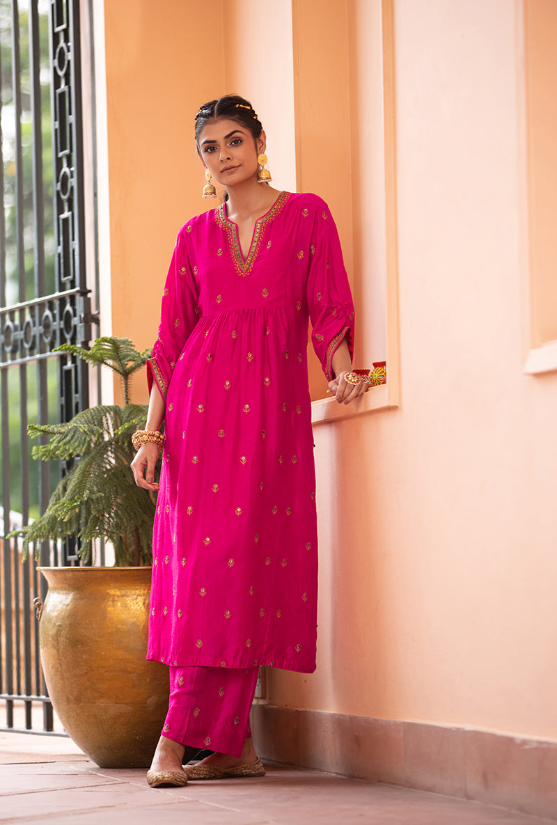 Fuschia Classic Sitara Husna Kurta Set