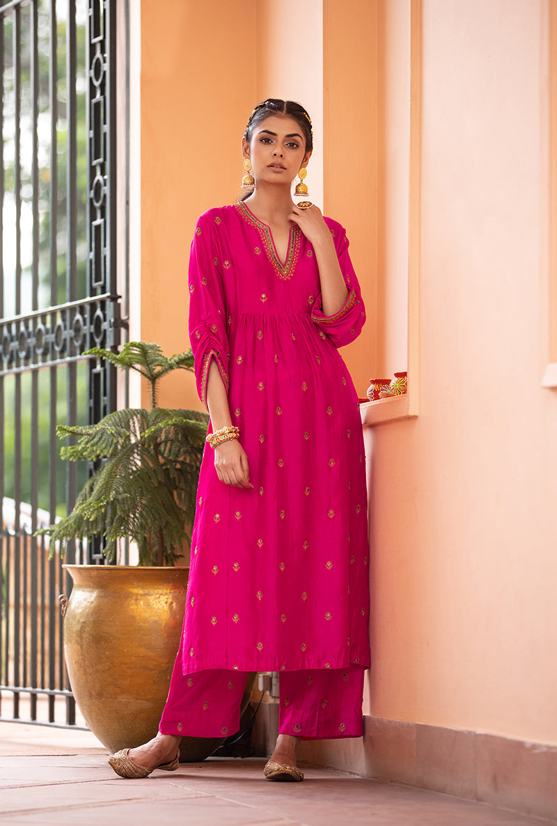 Fuschia Classic Sitara Husna Kurta Set