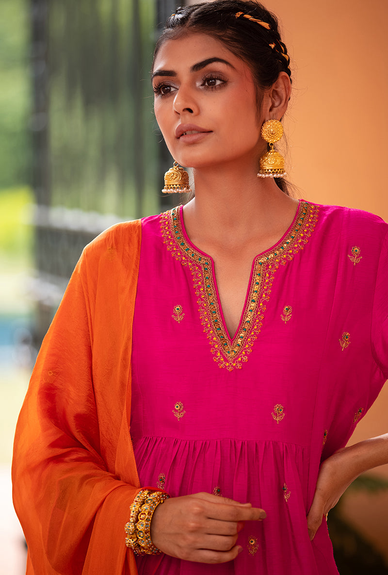 Fuschia Classic Sitara Husna Kurta Set