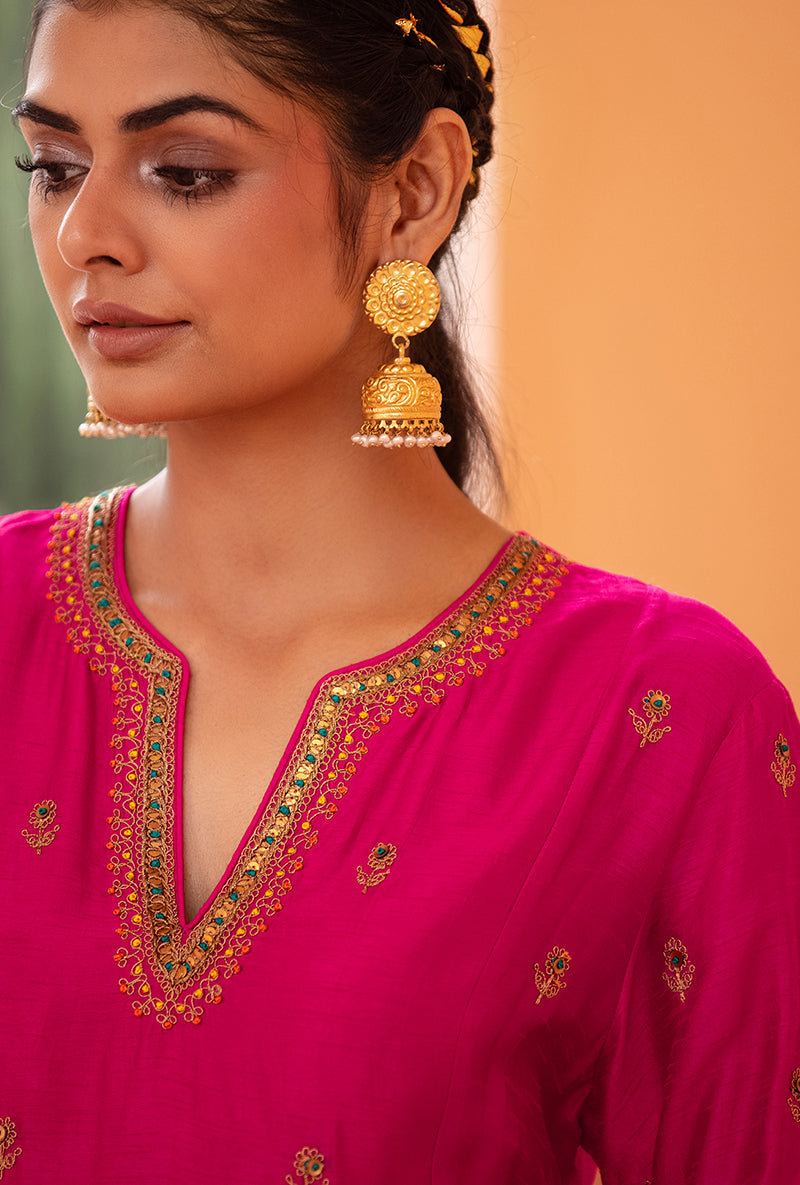 Fuschia Classic Sitara Husna Kurta Set