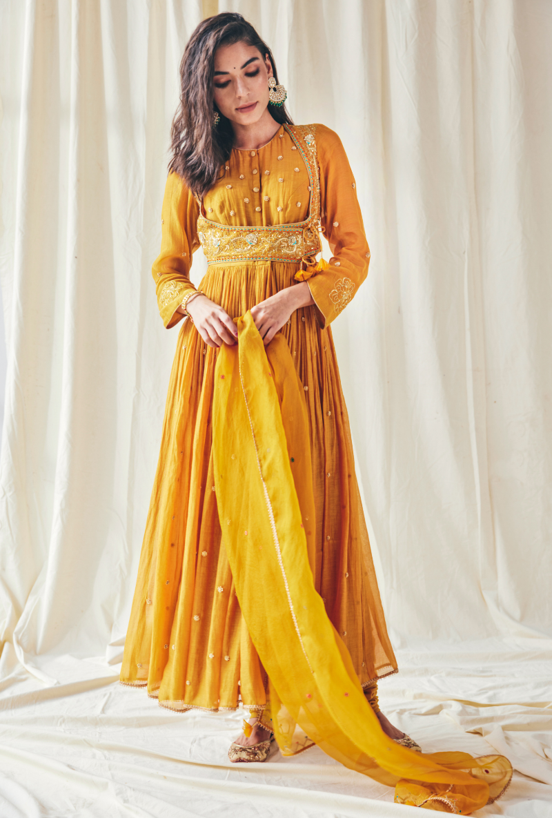 Mustard Meera Anarkali Set