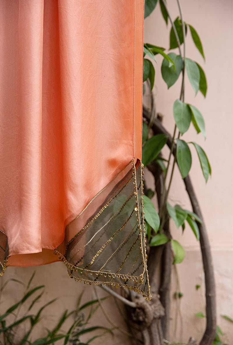 Olive Green Light Yoke Applique Baano Kurta Set