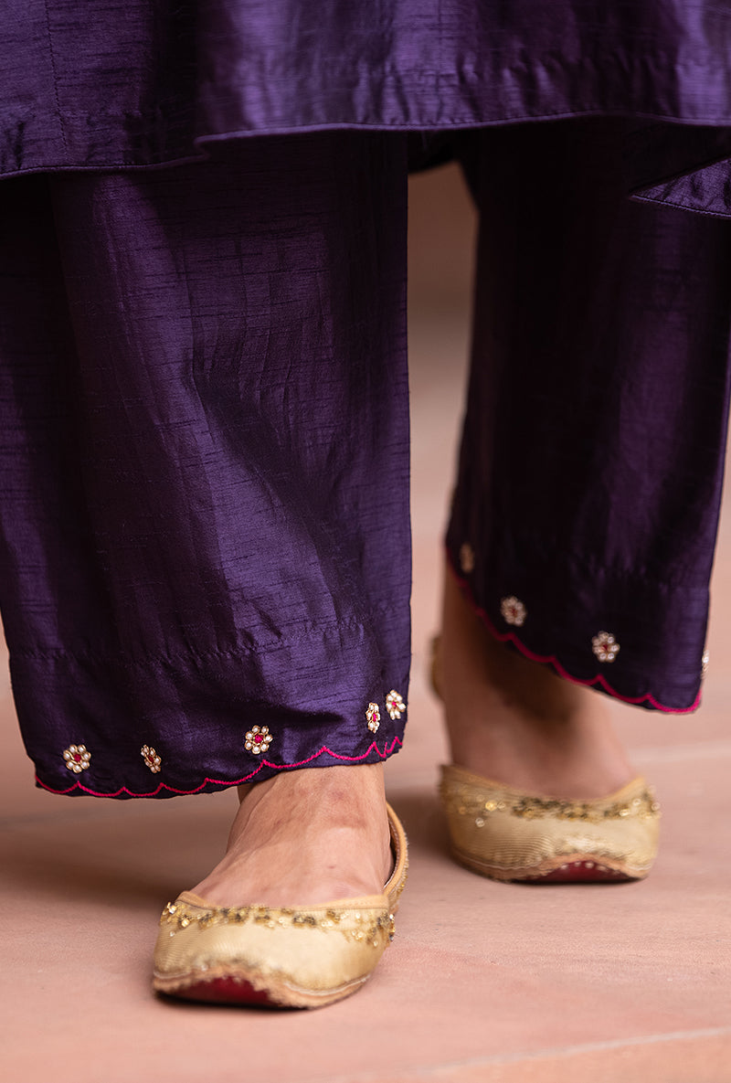 Purple Floral Sitara Husna Kurta Set