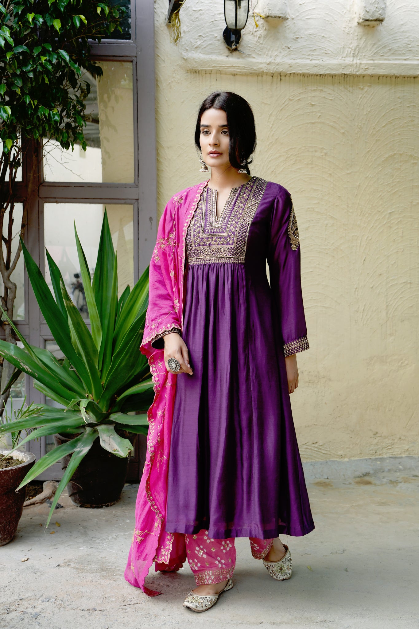 Purple Gold Noor Set