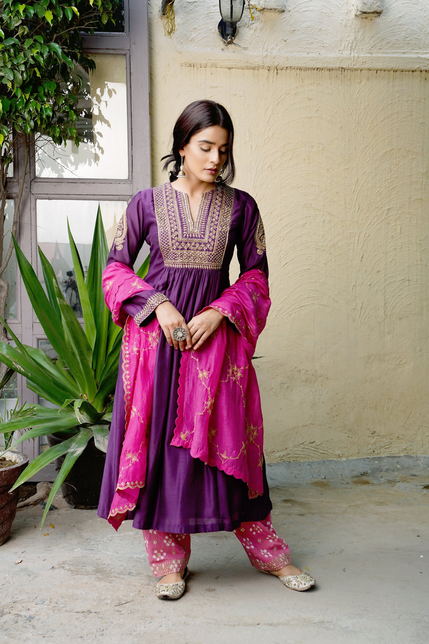 Purple Gold Noor Set