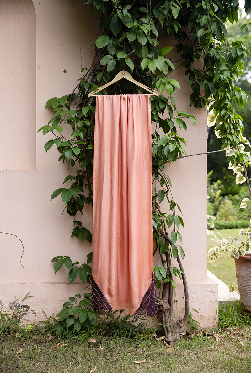 Purple Light Yoke Applique Baano Kurta Set