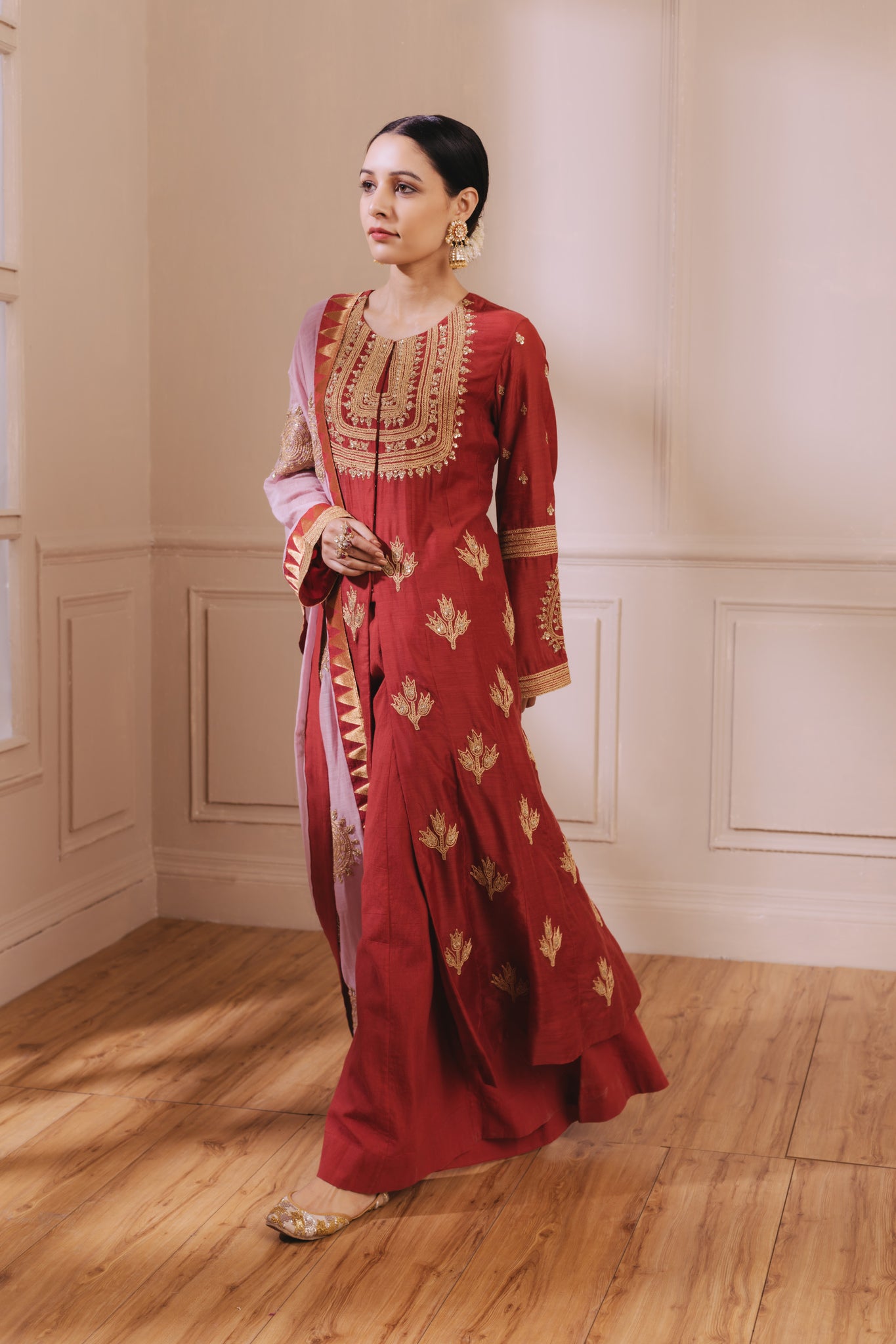 Red Roop Kurta Set