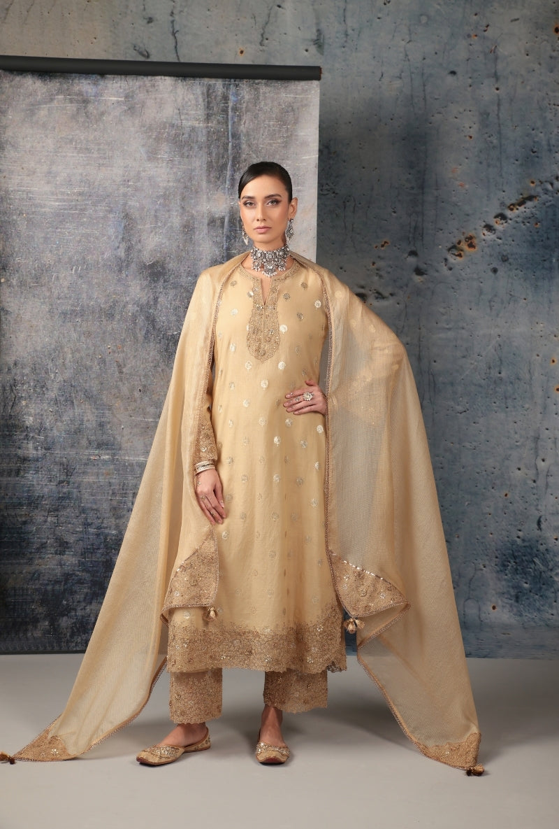 Ivory Banarsi Dori Work Nihira Kurta Set