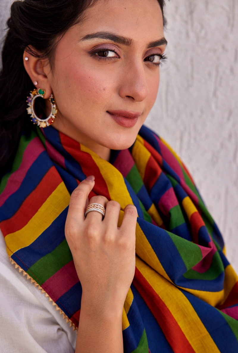 Multistripe Peony Farshi Salwar Set